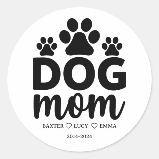 Sticker Rond Best Dog Mom Ever | Happy Mother’s Day  (Devant)