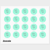 Sticker Rond Best ever mom green stripped pattern pastel neon  (Feuille)