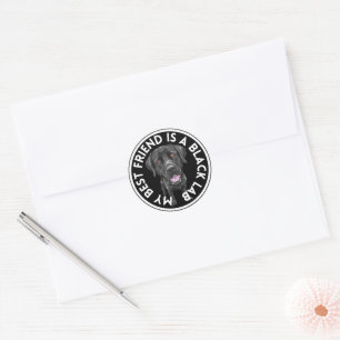 Sticker Rond Best Friend Black Lab