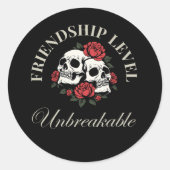 Sticker Rond Best Friend, Friendship Level: Unbreakable, friend (Devant)