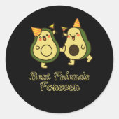 STICKER ROND BEST FRIENDS FOREVER, FUNNY AVOCADO, FRIENDS DAY (Devant)