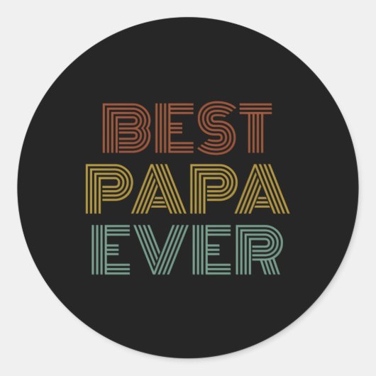 Sticker Rond Best Papa Ever Grand (Devant)