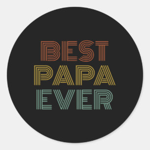 Sticker Rond Best Papa Ever Grand
