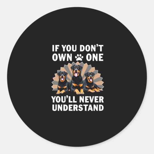Sticker Rond Best Rottweiler Art For Men Women Kids Rottie Rott (Devant)