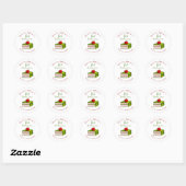 Sticker Rond Best Teacher Ever Apple Book Watercolor (Feuille)