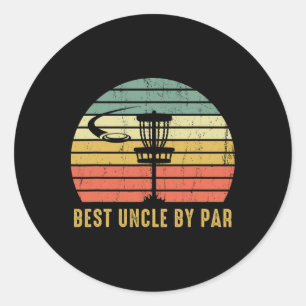 Sticker Rond Best Uncle By Par Par Funny Disque Golf Cadeau Pou