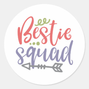 Sticker Rond Bestie Squad Friendship Design