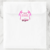 Sticker Rond Besties Malibu Pink Doll Plage Anniversaire (Sac)