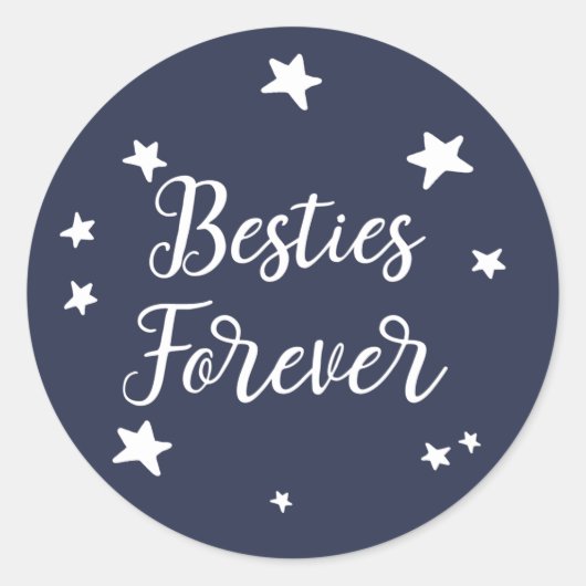 Sticker Rond Besties pour les étoiles bleues (Devant)