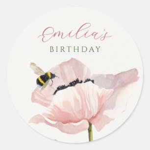 Sticker Rond Bestiole esthétique en fleur