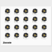 Sticker Rond bestiole sur marguerite noire (Feuille)