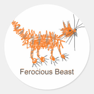 Sticker Rond Bête féroce