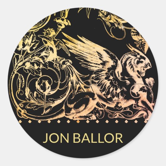 Sticker Rond Bête mythique Griffin (Devant)