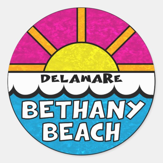 Sticker Rond Bethany Beach Delaware (Devant)