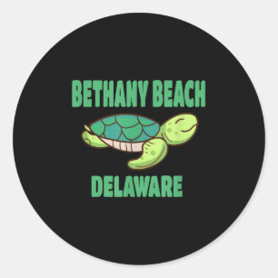 Sticker Rond Bethany Beach Delaware Tortue de mer Thème