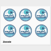 Sticker Rond Bethel Beach Virginia Palm Tree Birds (Feuille)
