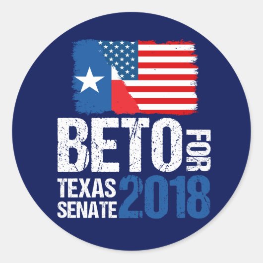 Sticker Rond Beto O'Rourke pour l'élection du Sénat du Texas en (Devant)