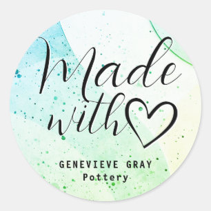 Sticker Rond Béton Simple Minimaliste Fabriqué Avec Coeur D'Amo