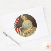 Sticker Rond Betsy Ross Premier drapeau américain Portrait Vint (Enveloppe)