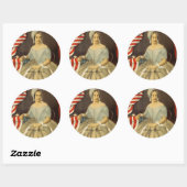 Sticker Rond Betsy Ross Premier drapeau américain Portrait Vint (Feuille)