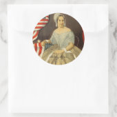 Sticker Rond Betsy Ross Premier drapeau américain Portrait Vint (Sac)
