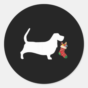 Sticker Rond Bett Hound Noël Stocker Chien Stuffer Pour Hommes