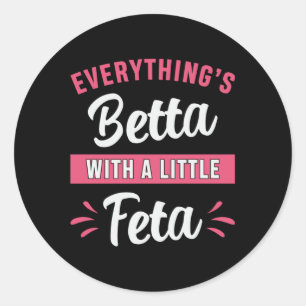 Sticker Rond Betta Fish Betta Avec Un Petit Poisson Feta De Com