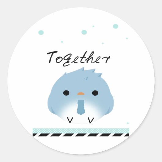 Sticker Rond Better Together Minimal Design  (Devant)
