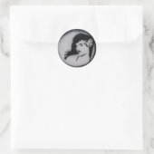 Sticker Rond bettie page (Sac)
