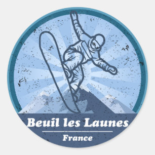 Sticker Rond Beuil les Launes Snowboard