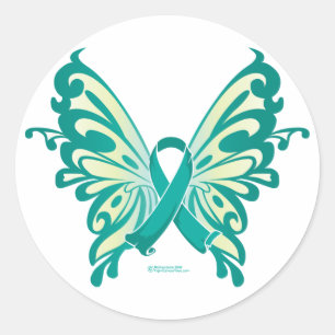 Sticker Rond Beurre à ruban du cancer de l'ovaire