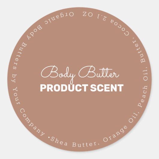 Sticker Rond Beurre biologique Bain Bain Entreprise (Devant)
