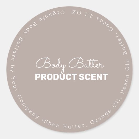 Sticker Rond Beurre biologique Bain Bain Entreprise (Devant)