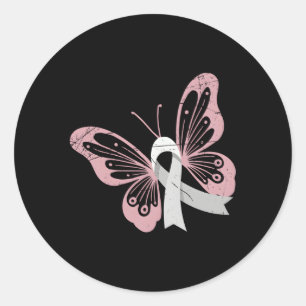 Sticker Rond Beurre blanc Cancer du papillon Cancer du poumon d