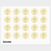 Sticker Rond Beurre clair chic Baisy jaune Nom commercial (Feuille)
