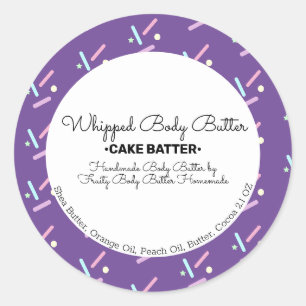 Sticker Rond Beurre Corporel à la Pâte à Gâteau Emballage de Ma
