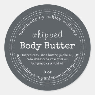 Sticker Rond Beurre Corporel Fait Main Biologique Entreprise La