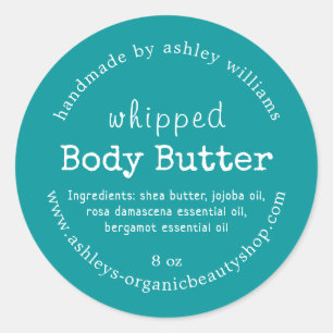 Sticker Rond Beurre Corporel Fait Main Biologique Entreprise Ve