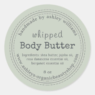 Sticker Rond Beurre Corporel Fait Main Entreprise Biologique Ve