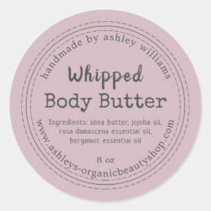 Sticker Rond Beurre Corporel Fait Main Label Entreprise Bio Vio