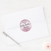 Sticker Rond beurre corps or rose parties scintillant ajouter v (Enveloppe)