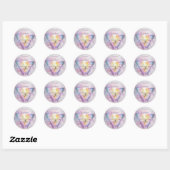 Sticker Rond Beurre d'aquarelle mignonne Anniversaire Fille Fav (Feuille)