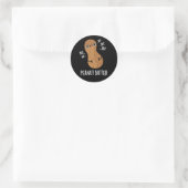 Sticker Rond Beurre d'arachide drôle Nut Pun Dark BG (Sac)