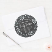 Sticker Rond Beurre de caisse en carton fleuri blanc (Enveloppe)