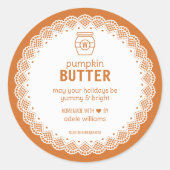 Sticker Rond Beurre de citrouille fait maison (Devant)