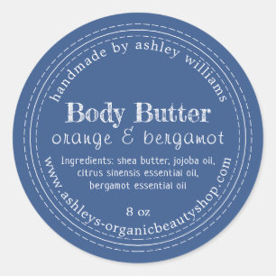 Sticker Rond Beurre de corps fait à la main Organic Business Cl