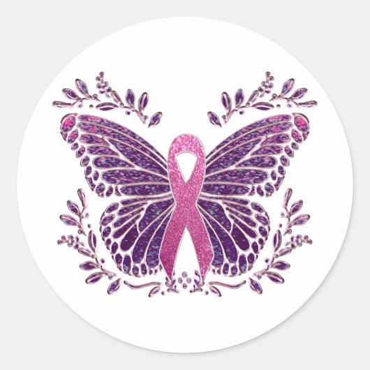 Sticker Rond Beurre de sensibilisation au cancer du sein Fronti (Devant)