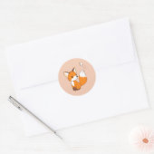 Sticker Rond Beurre de surveillance de Little Fox sur Peach (Enveloppe)
