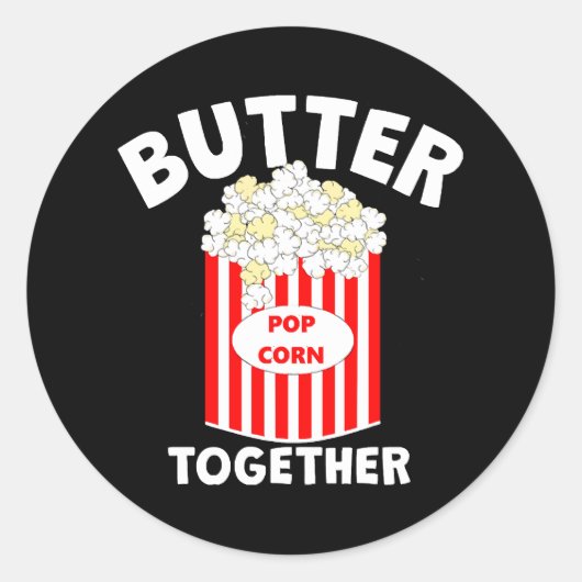 Sticker Rond BEURRE Ensemble Film Popcorn (Devant)