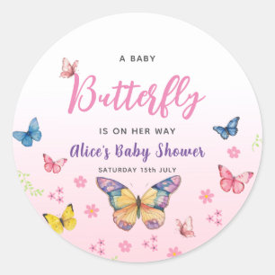 Sticker Rond Beurre mignonne Whimsical Girls Baby shower rose